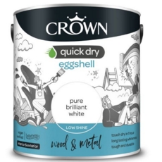 CROWN QUICK DRY EGGSHELL BRILLIANT WHITE 2.5LITRE